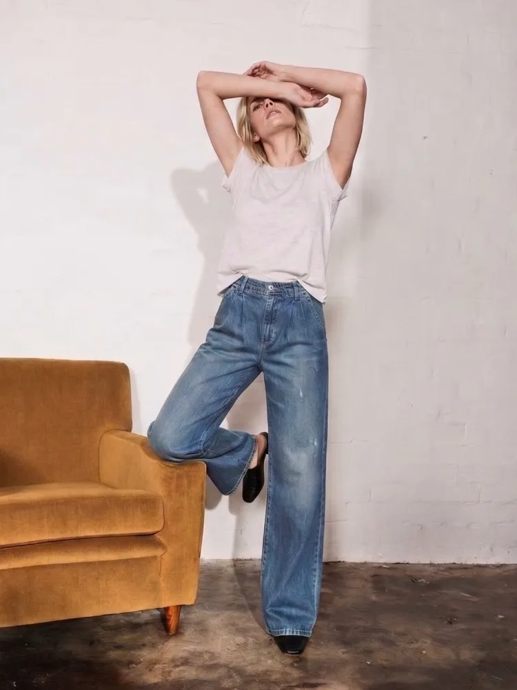 wide leg denim jeans