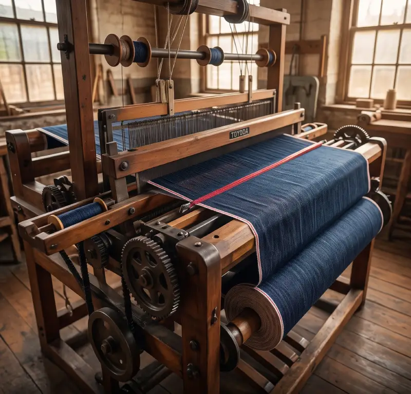 authentic shuttle loom selvedge denim weaving