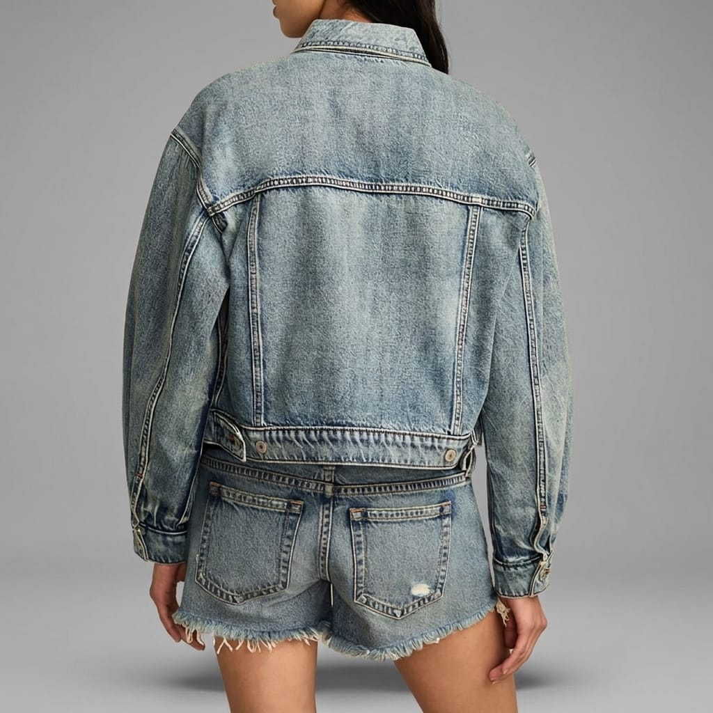Custom Embroidered Women Denim Jacket (2)