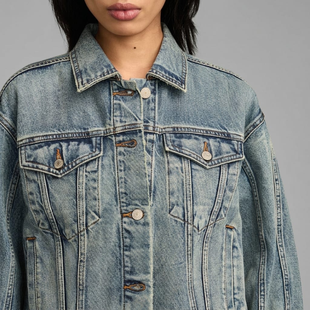 Custom Embroidered Women Denim Jacket (5)