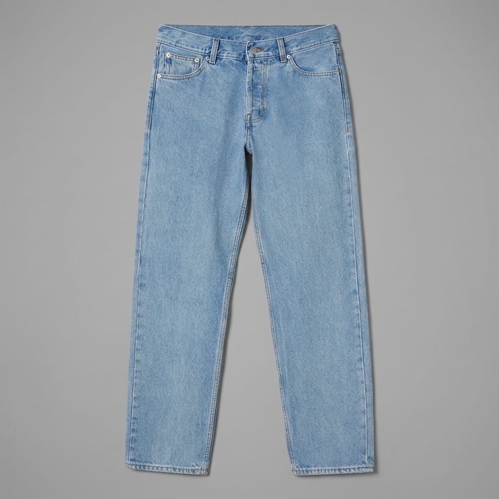 Loose Fit 100% Cotton Mid Waist Denim Jeans (5)