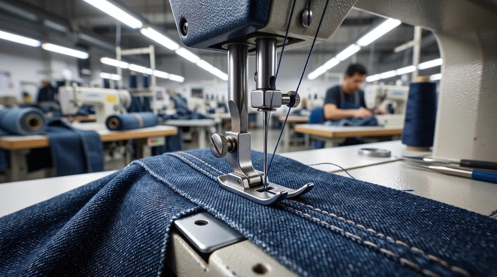 denim vs chino sewing production line juki