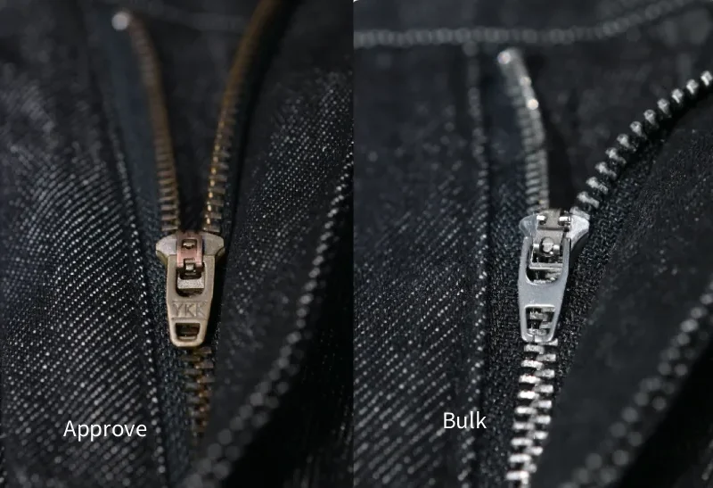 denim quality control hardware ykk zipper stitching