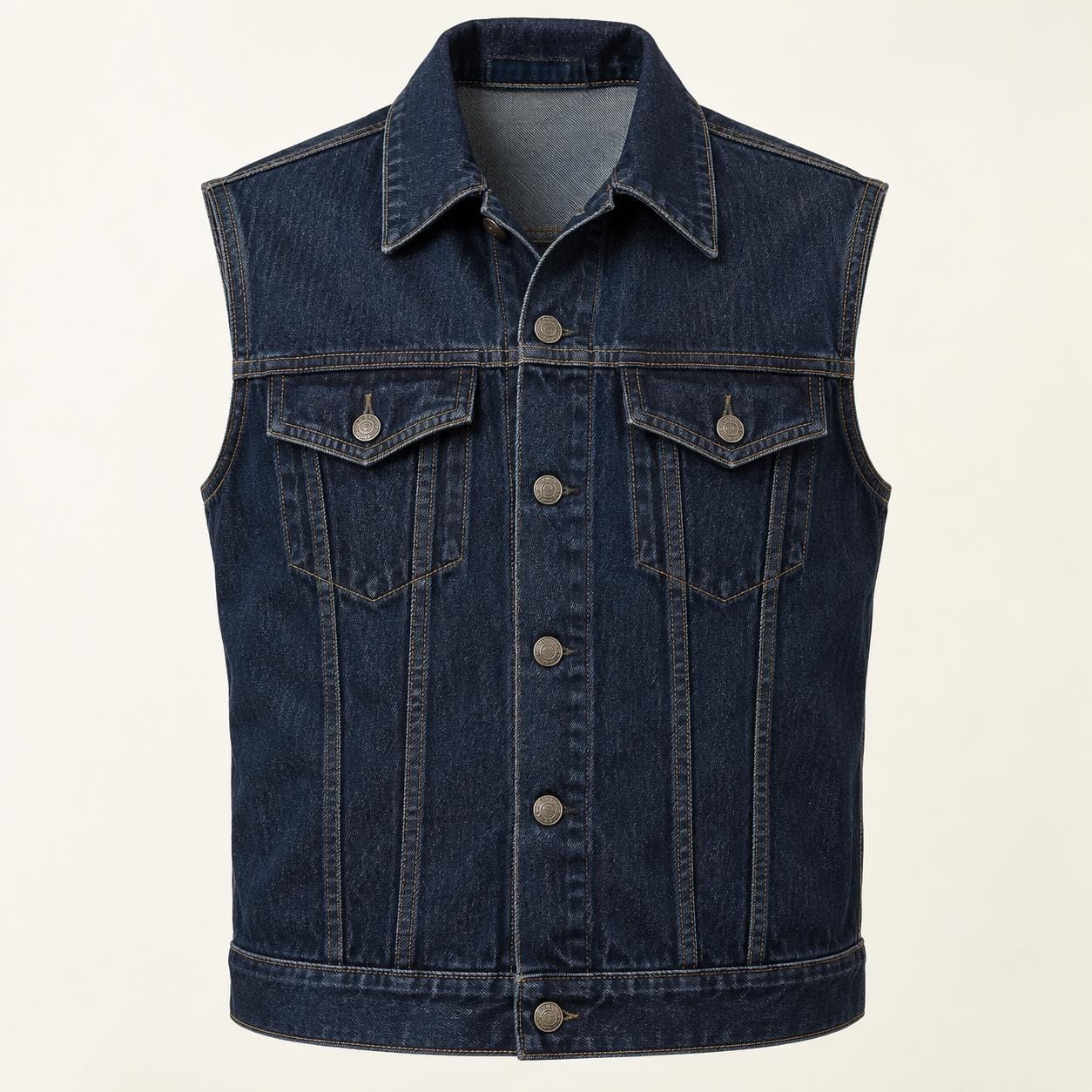 Men's classic denim vest, AI-generated design reference