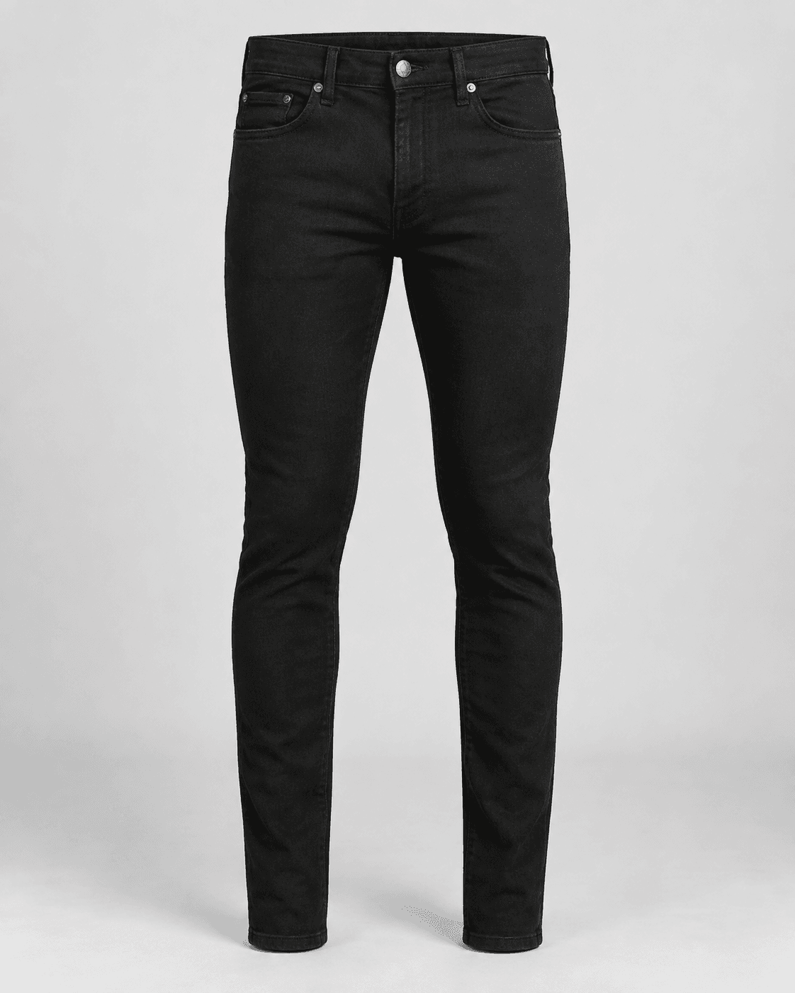 Men's jet black skinny denim jeans — AI-generated design reference
