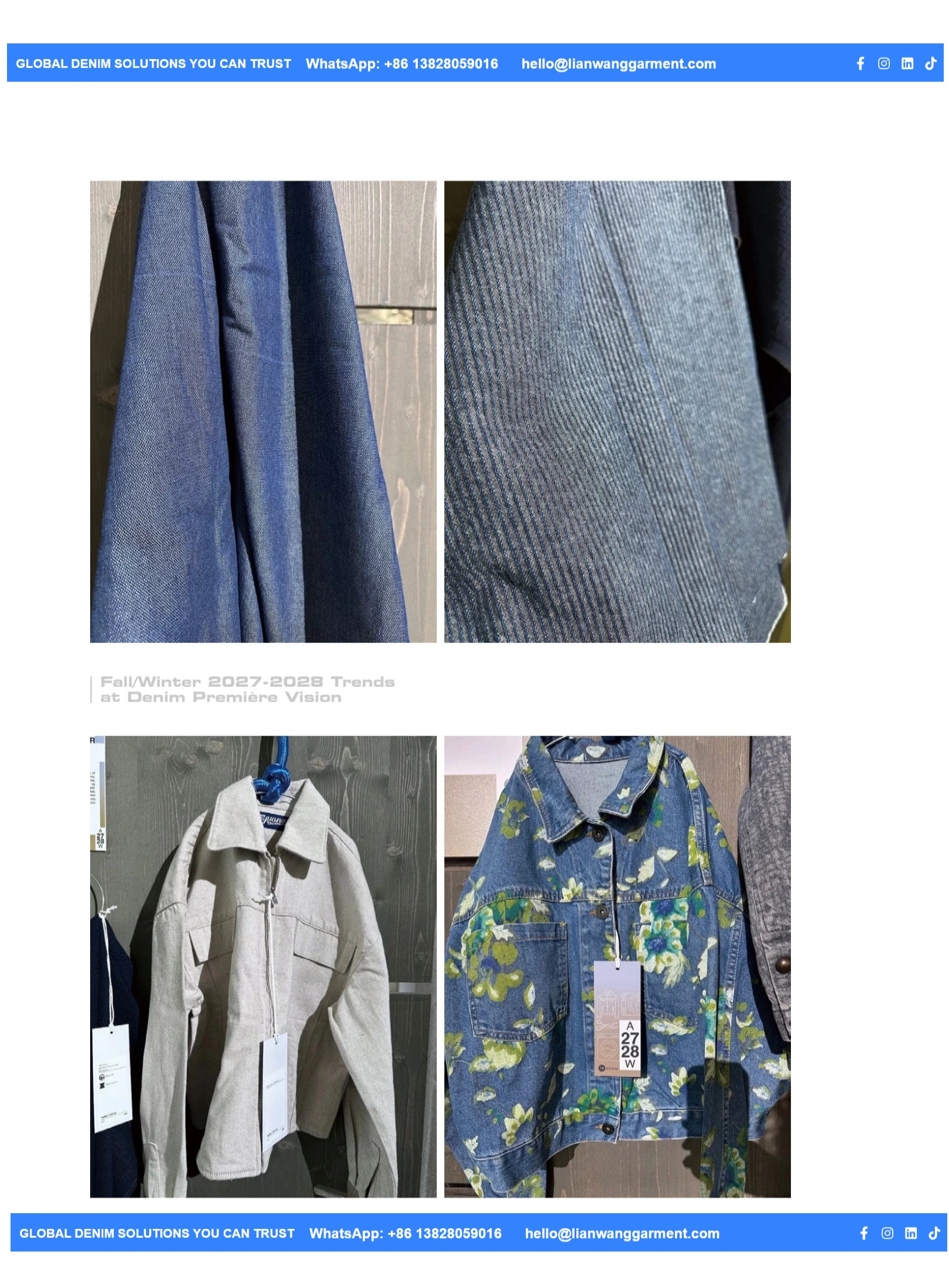 Denim Première Vision Fall/Winter 2027–2028 fabric and garment trend preview