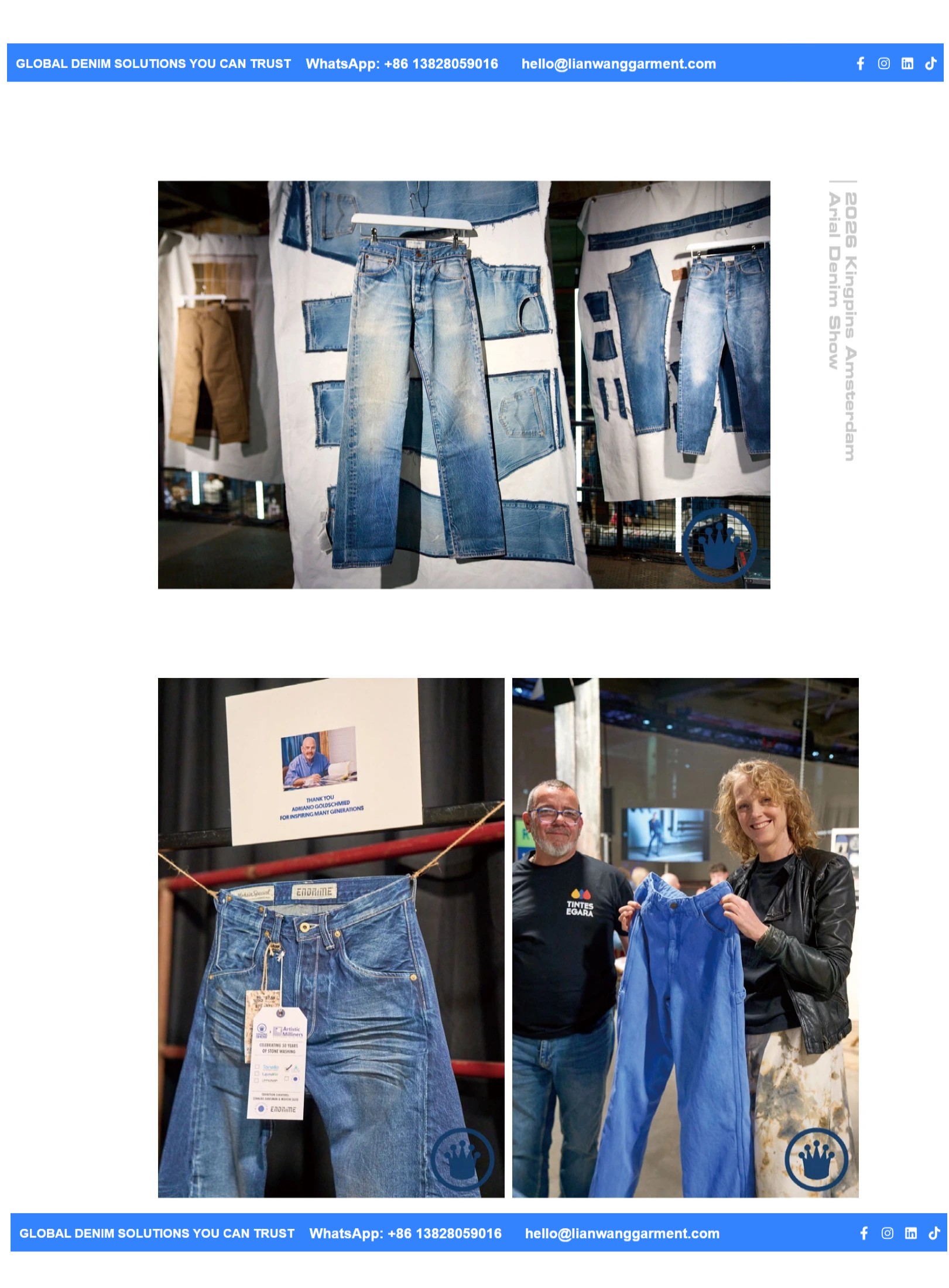 Kingpins Amsterdam denim show display and denim pieces